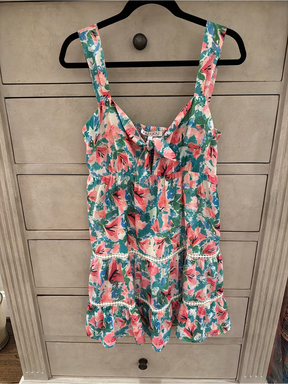 Joy Joy Floral Sundress in Teal and Coral